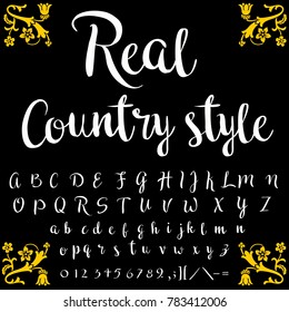 Vector set of handcrafted fonts calligraphy ABC typeface handdrawn letters