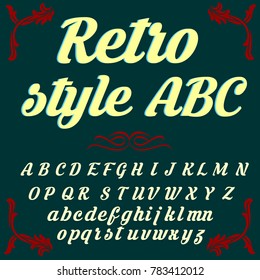 Vector set of handcrafted fonts calligraphy ABC typeface handdrawn letters