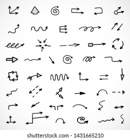 vector set of hand-drawn arrows