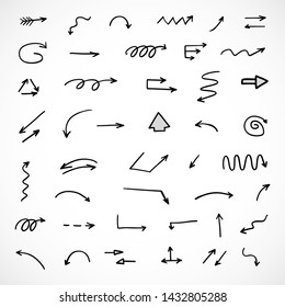 vector set of hand-drawn arrows