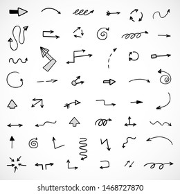 vector set of hand-drawn arrows