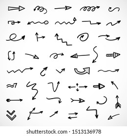 vector set of hand-drawn arrows