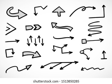 vector set of hand-drawn arrows