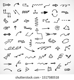 vector set of hand-drawn arrows 