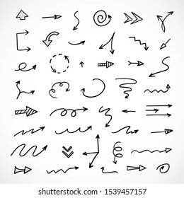 vector set of hand-drawn arrows