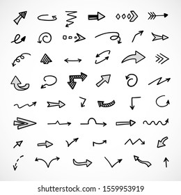 vector set of hand-drawn arrows