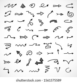 vector set of hand-drawn arrows
