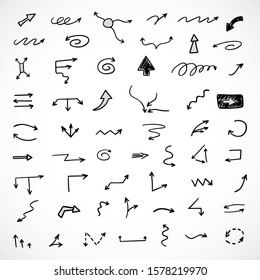 vector set of hand-drawn arrows