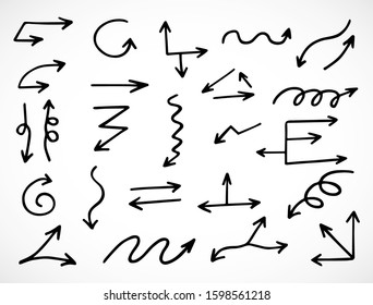 vector set of hand-drawn arrows 