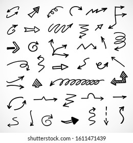 vector set of hand-drawn arrows