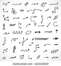 vector set of hand-drawn arrows