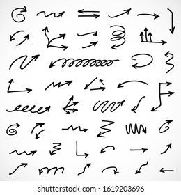 vector set of hand-drawn arrows