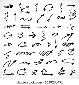 vector set of hand-drawn arrows