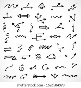 vector set of hand-drawn arrows