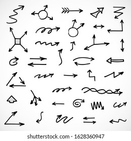 vector set of hand-drawn arrows