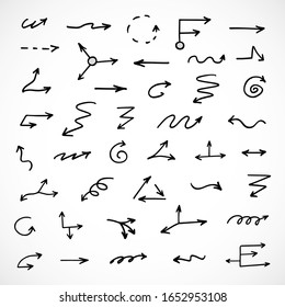 vector set of hand-drawn arrows