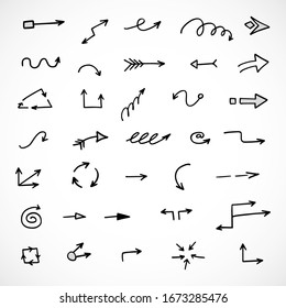 vector set of hand-drawn arrows