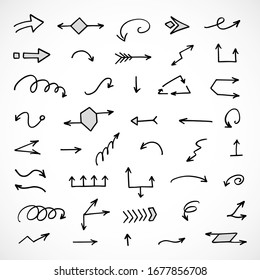 vector set of hand-drawn arrows 