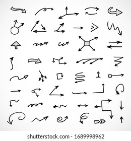 vector set of hand-drawn arrows