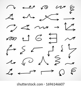 vector set of hand-drawn arrows 