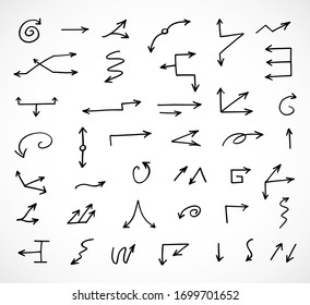 Vektorillustration mit handgezogenen Pfeilen