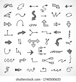 vector set of hand-drawn arrows
