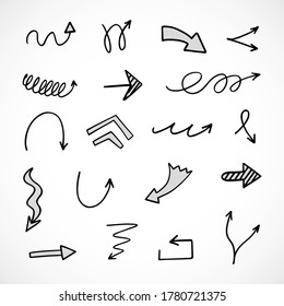 vector set of hand-drawn arrows