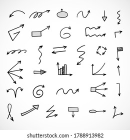 vector set of hand-drawn arrows