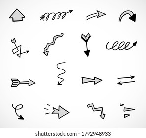 vector set of hand-drawn arrows