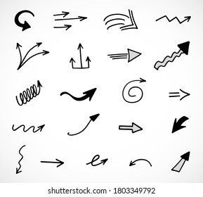 vector set of hand-drawn arrows