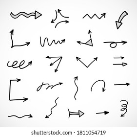 vector set of hand-drawn arrows