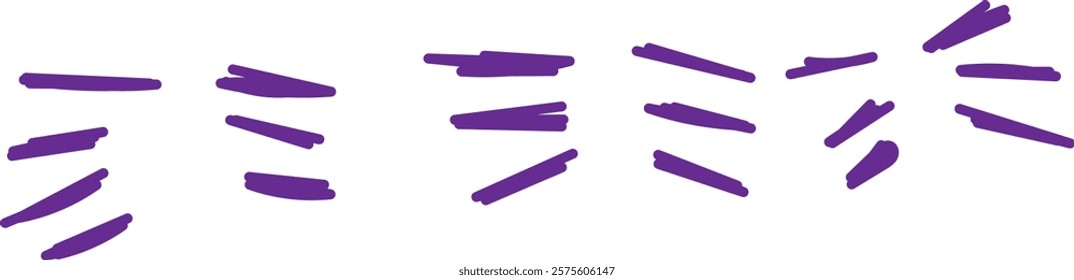 Vector set of hand-drawn cartoony expression sign doodle, curve directional arrows, emoticon effects design elements, cartoon character emotion symbols, cute decorative brush stroke lines.