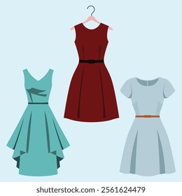 Vector Set: Hand-Drawn Cocktail Dress Elements