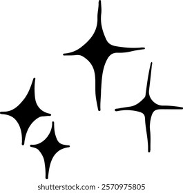 Vector set of hand-drawn stars