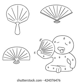 vector set of handfan