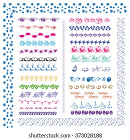 Vector set of handmade brushes for your design. Easy to apply to any shape or path. Easy to change color. 