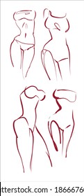 
 
VECTOR set handmade fashion Background with the beautiful young girl in bikini for design 