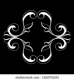 Vector set of hand-painted vintage baroque ornament. Retro pattern antique style acanthus