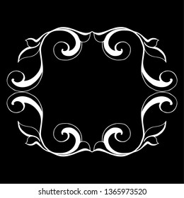 Vector set of hand-painted vintage baroque ornament. Retro pattern antique style acanthus