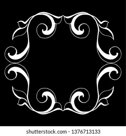 Vector set of hand-painted vintage baroque ornament. Retro pattern antique style acanthus