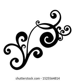 Vector set of hand-painted vintage baroque ornament. Retro pattern antique style acanthus