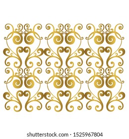 Vector set of hand-painted vintage baroque ornament. Retro pattern antique style acanthus