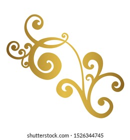 Vector set of hand-painted vintage baroque ornament. Retro pattern antique style acanthus