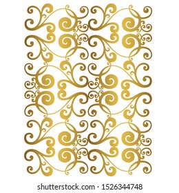 Vector set of hand-painted vintage baroque ornament. Retro pattern antique style acanthus