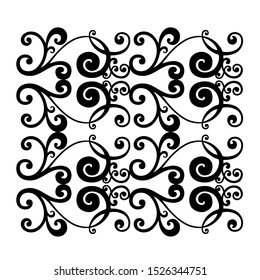 Vector set of hand-painted vintage baroque ornament. Retro pattern antique style acanthus
