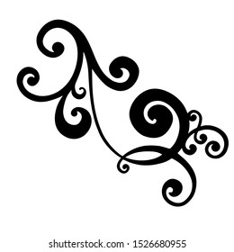 Vector set of hand-painted vintage baroque ornament. Retro pattern antique style acanthus
