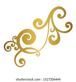 Vector set of hand-painted vintage baroque ornament. Retro pattern antique style acanthus