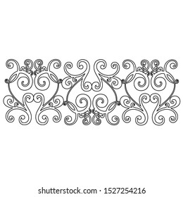 Vector set of hand-painted vintage baroque ornament. Retro pattern antique style acanthus