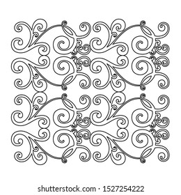 Vector set of hand-painted vintage baroque ornament. Retro pattern antique style acanthus