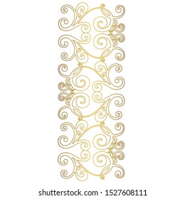 Vector set of hand-painted vintage baroque ornament. Retro pattern antique style acanthus